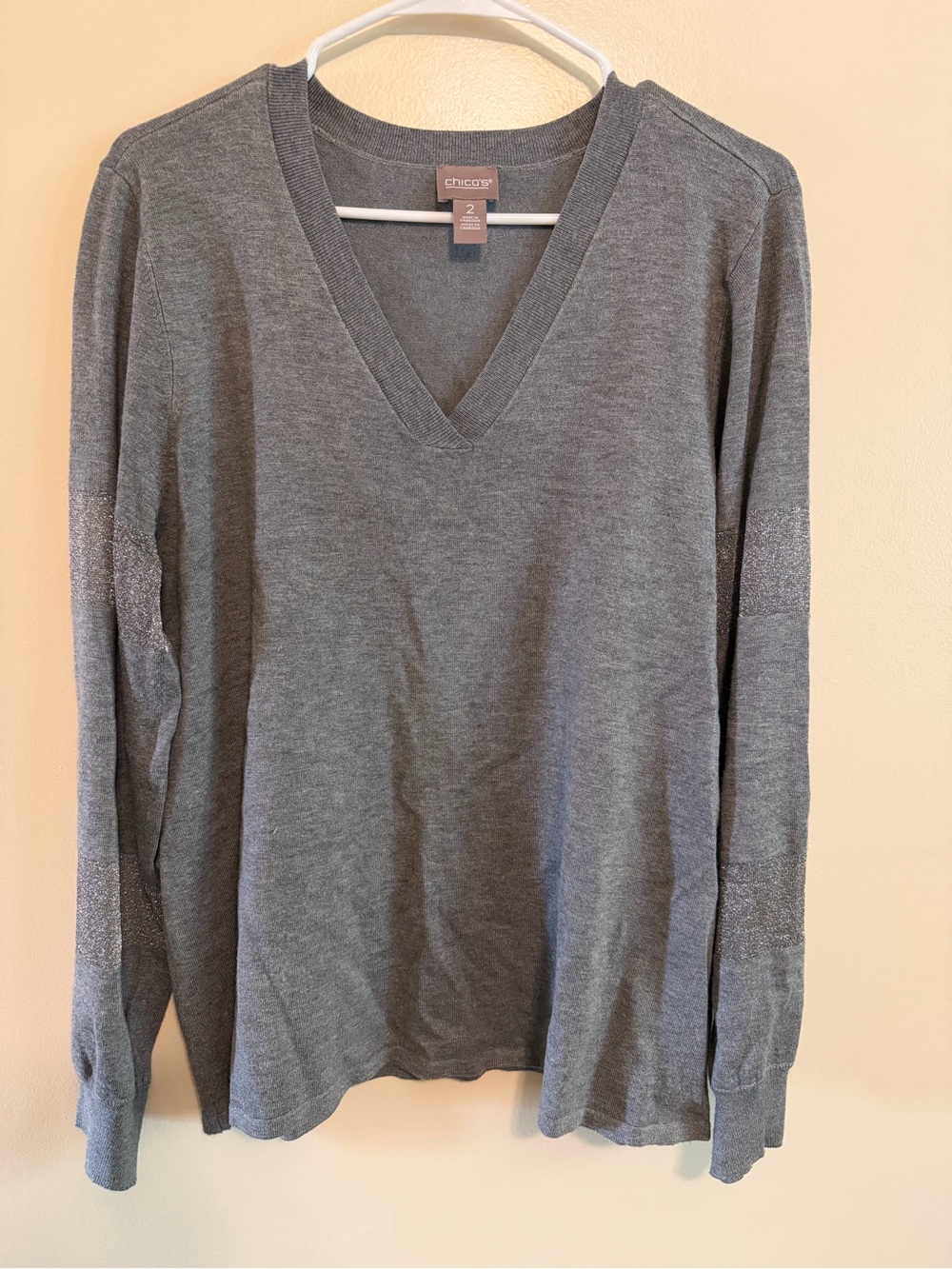 Chico's Women’s V-Neck Sweater - Gray